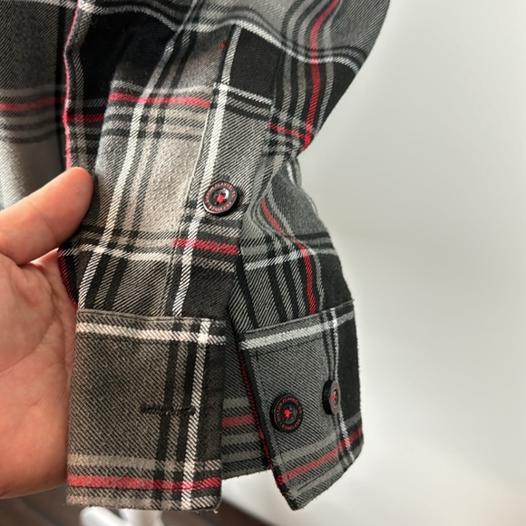 DIXXON™️ Men's Size 2X 'The Heritage' Long Sleeve Blk/Gray/Red Flannel Shirt - Picture 5 of 10